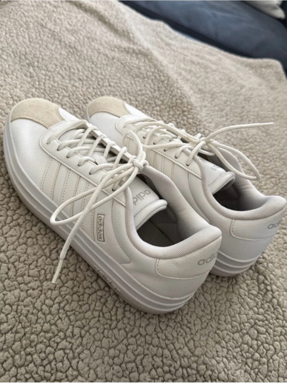 adidas Women's Cream/Off-White Low-Top Platform Sneakers